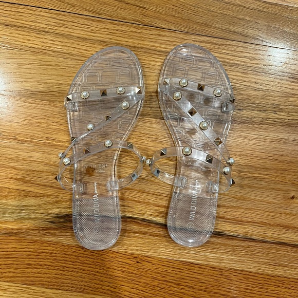 Clear Studded Sandals - Picture 2 of 2